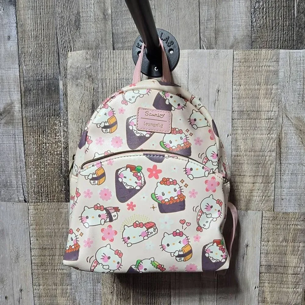 Hello Kitty Sushi Loungefly Kawaii Convertible Mini Backpack Sanrio